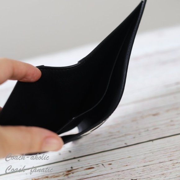 NWT Coach CP219 MEN's 3 In 1 Wallet In Signature Canvas & Leather Black/Chalk - Picture 7 of 9